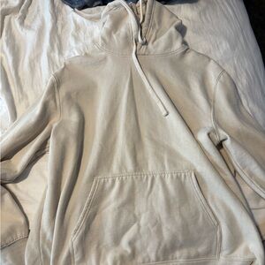 Beige Hoodie Pullover , Large